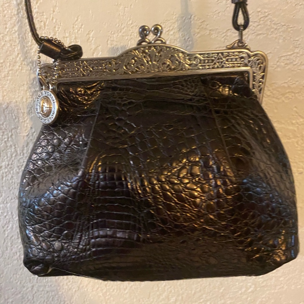 Vintage Brighton New world Elegant Black Crocodile Pattern Bag in perfect condi